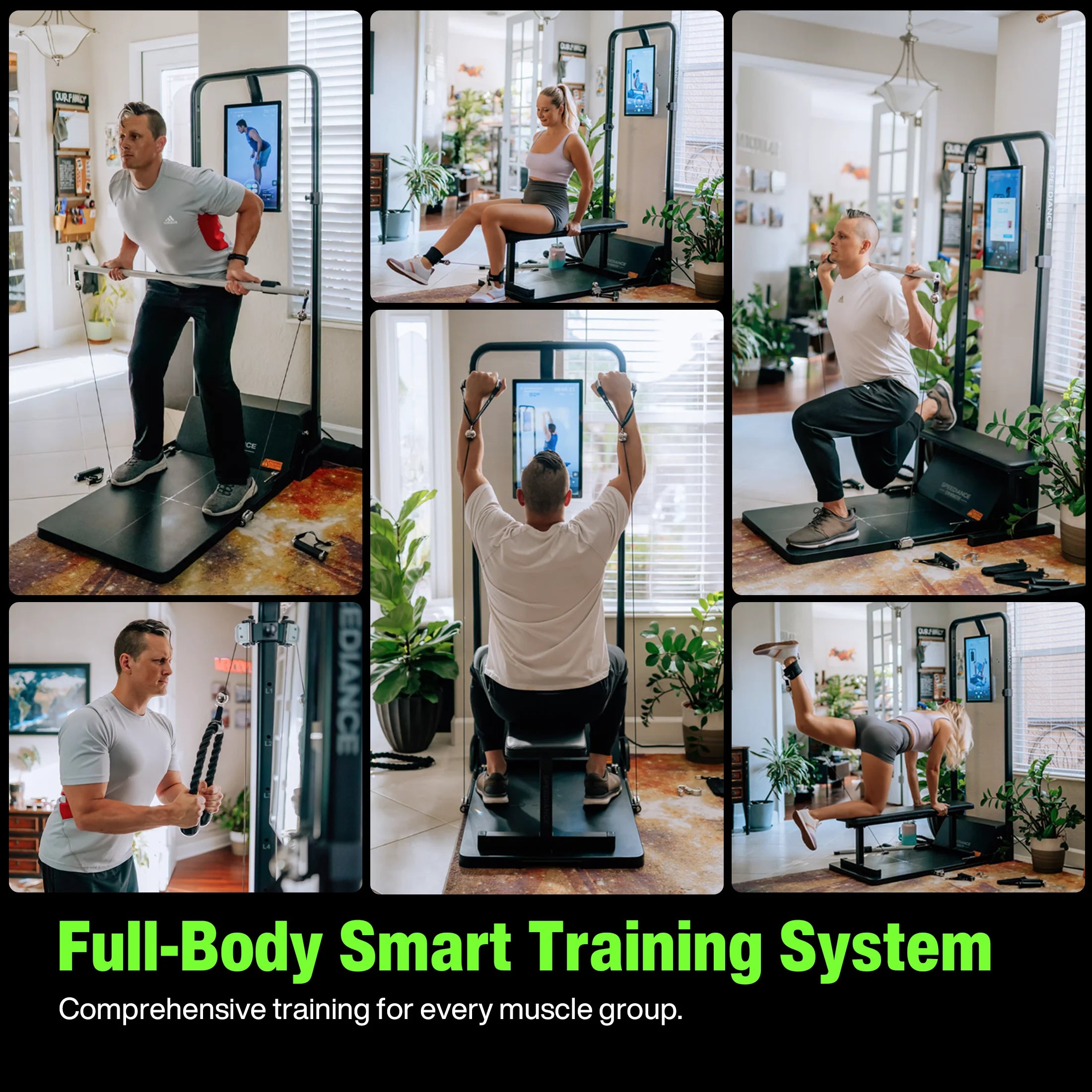 AI Smart Home Gym, All-In-One Digital Weight Workout Machine for Squat, Strength, Cardio, HIIT