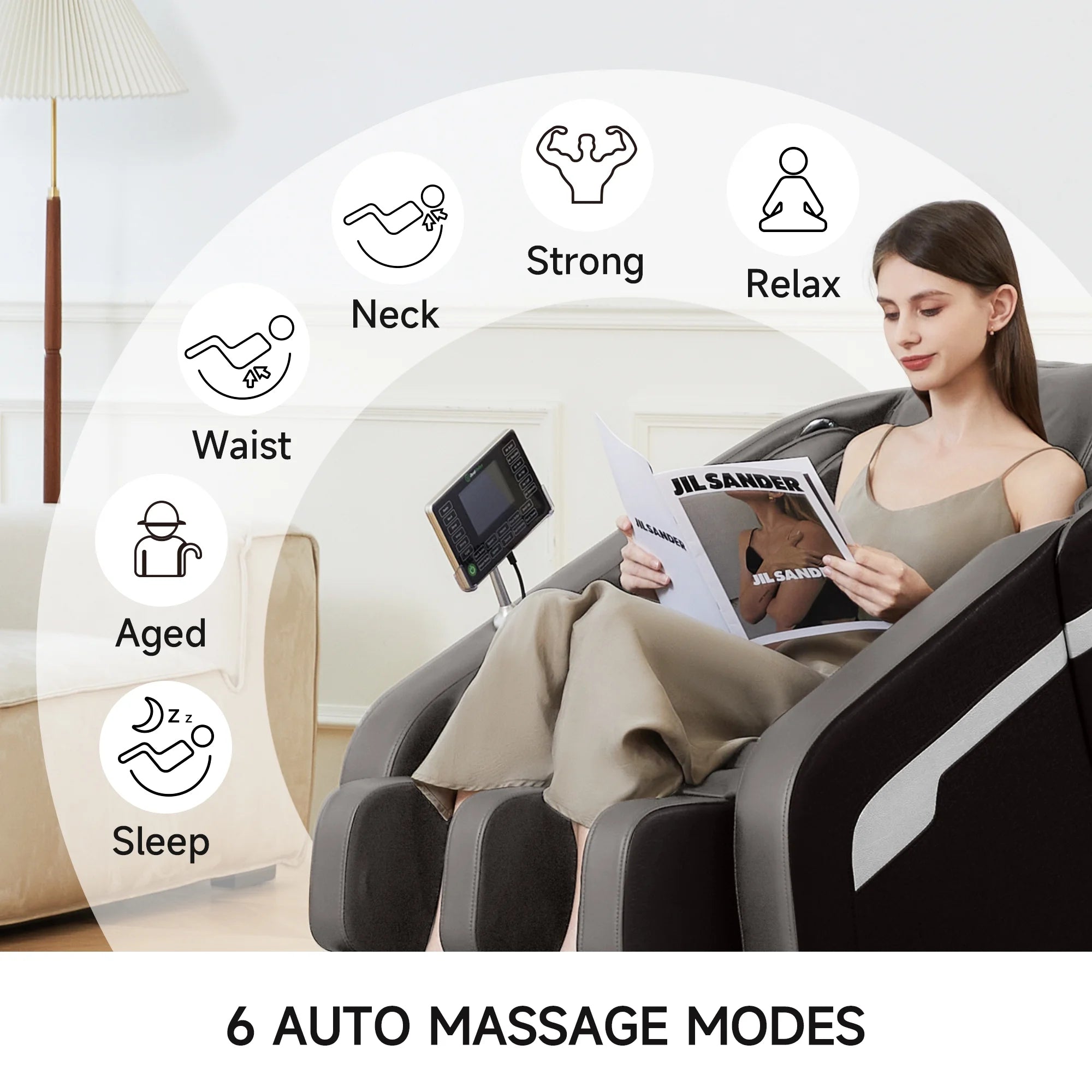 Massage Chair, Full Body Zero Gravity Massage Chair Recliner with Foot Massager, Brown