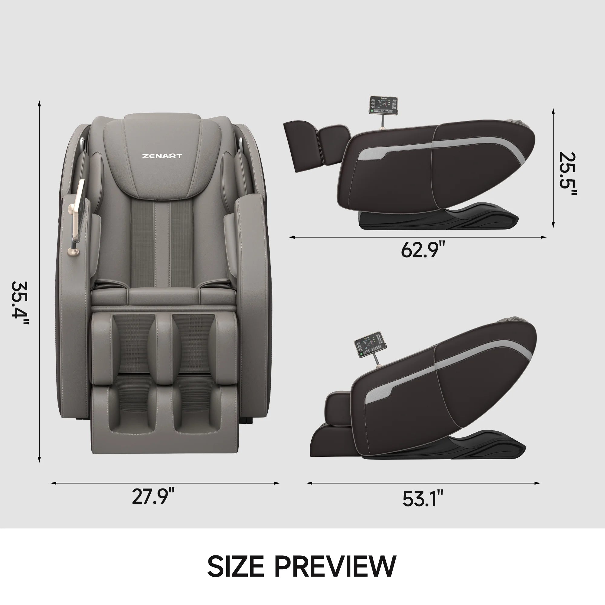 Massage Chair, Full Body Zero Gravity Massage Chair Recliner with Foot Massager, Brown