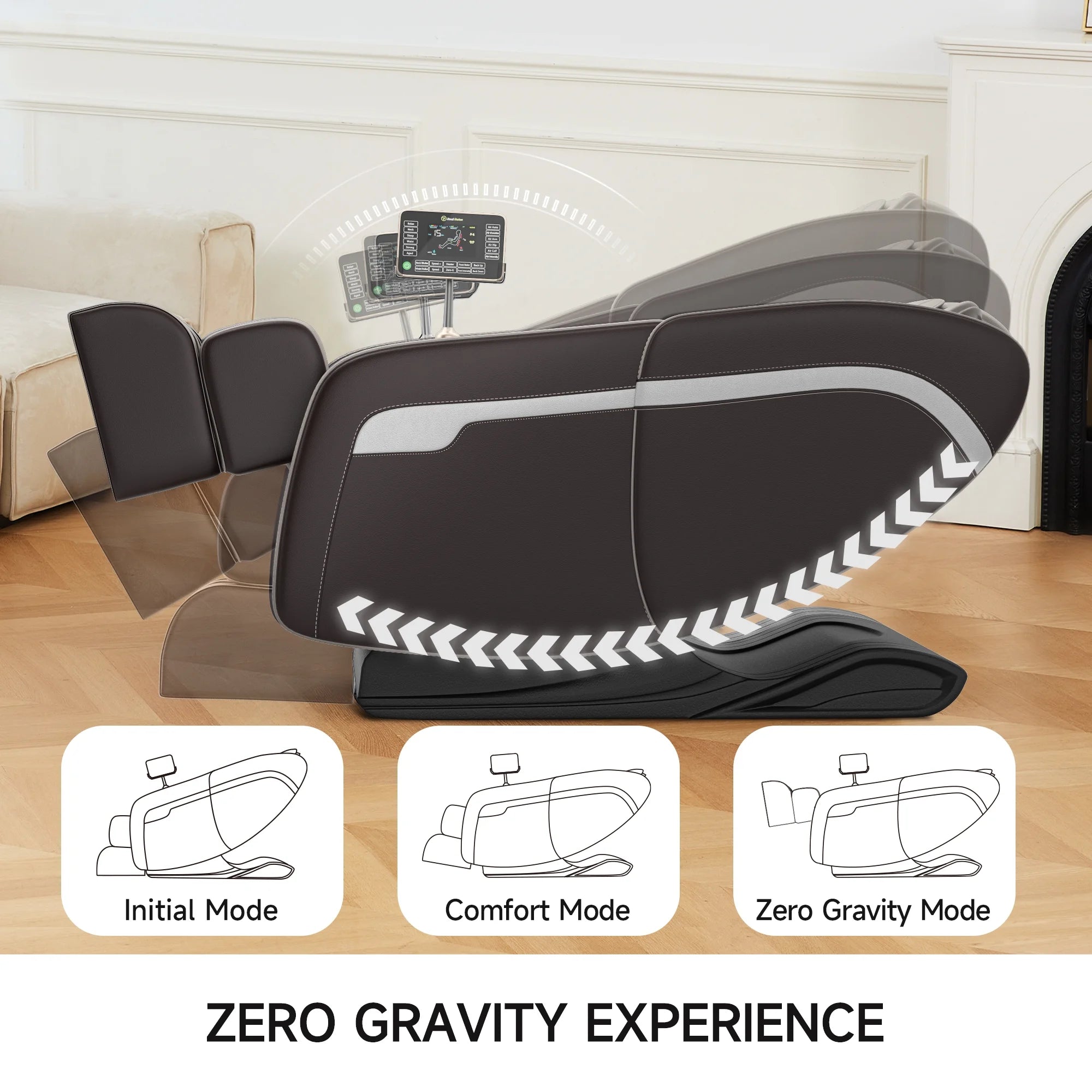 Massage Chair, Full Body Zero Gravity Massage Chair Recliner with Foot Massager, Brown